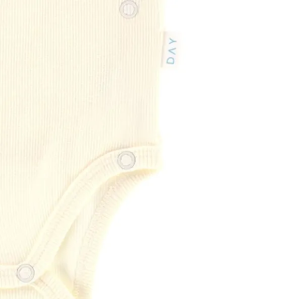 DAY Overslagromper Korte Mouw Rib - Mt. 50/56 - Cream