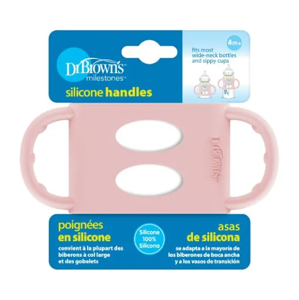Dr. Brown's Brede Halsfles Handgrepen Roze