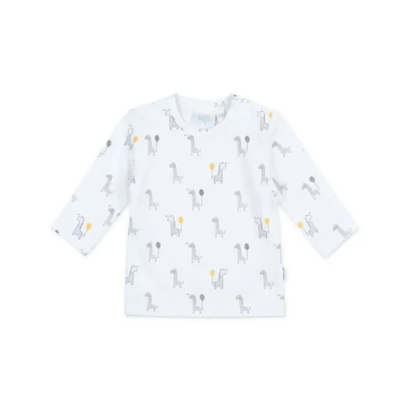 Feetje AOP Giraffe T-Shirt Lange Mouwen Wit Mt. 62