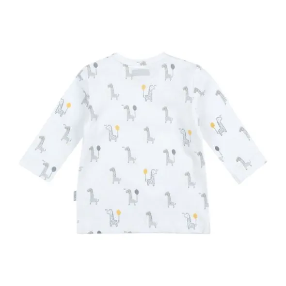 Feetje AOP Giraffe T-Shirt Lange Mouwen Wit Mt. 62