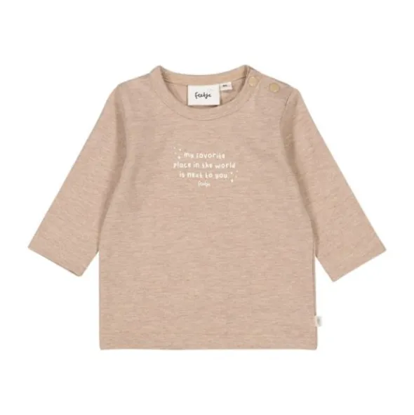 Feetje The Magic is in You T-Shirt - Lange Mouwen - Mt. 50 - Taupe Melange