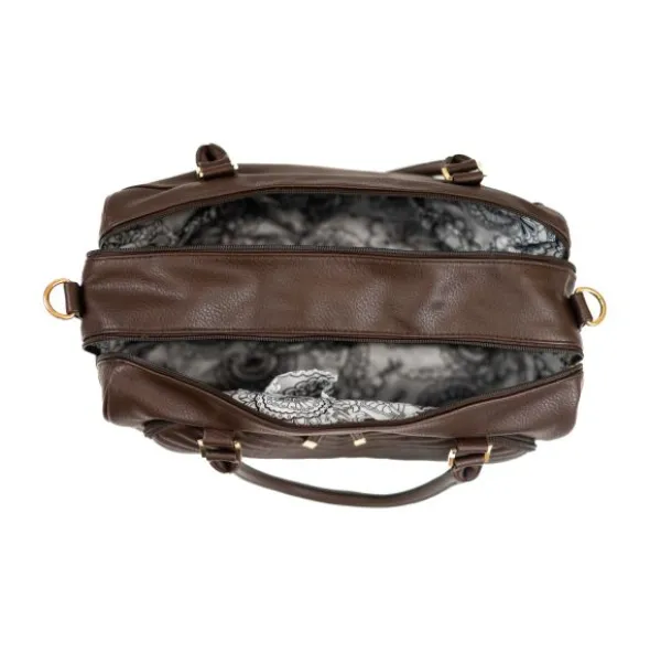 Isoki Double Zip Luiertas - Diagonal Quilted Chocolate