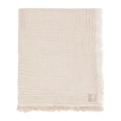 Jollein Deken Wieg - 75 x 100 cm Fringe Stripe Biscuit/Ivory GOTS