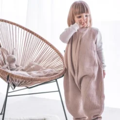 Julius Zöllner Muslin Jumper Slaapoverall - Sand - Maat 80