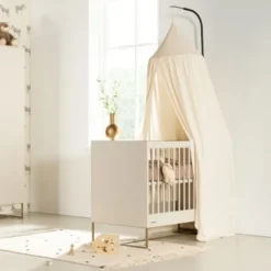 Kidsmill Intense II Ledikant 60 x 120 - Oatmeal / Patinated Brass