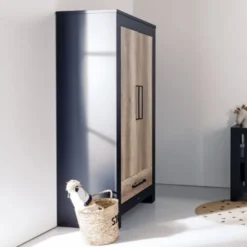 Kidsmill Long Island Kledingkast 2-Deurs Zwart / Oldwood