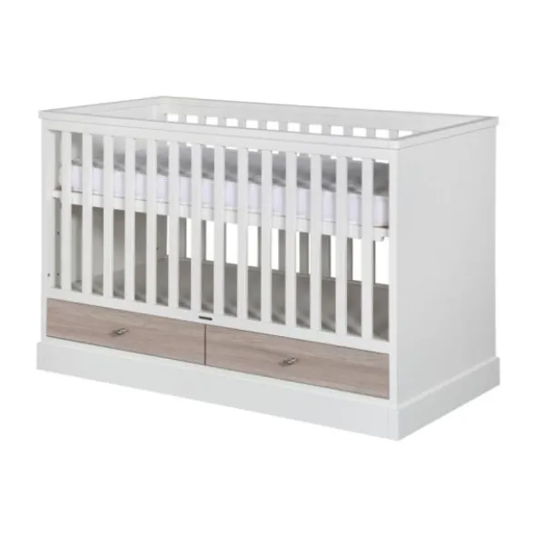 Kidsmill Newport Babybed Wit / Eiken 70 x 140 cm