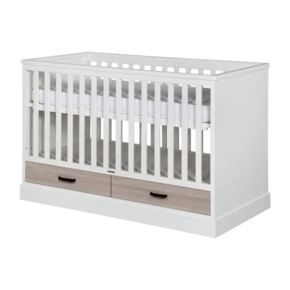 Kidsmill Newport Babybed Wit / Eiken 70 x 140 cm