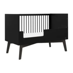 Kidsmill Sixties Babybed Zwart Mat / Walnoot 70 x 140 cm