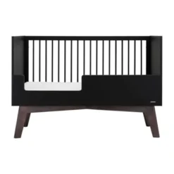 Kidsmill Sixties Babybed Zwart Mat / Walnoot 70 x 140 cm