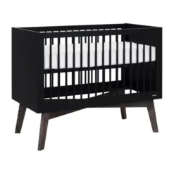 Kidsmill Sixties Babybed Zwart Mat / Walnoot 60 x 120 cm