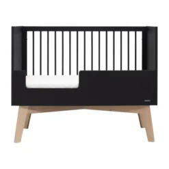 Kidsmill Sixties Babybed Zwart Mat / Naturel 60 x 120 cm
