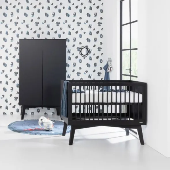 Kidsmill Sixties Babybed Zwart Mat 60 x 120 cm