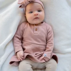 Klein Baby Jurk Rib - maat 50 - Fawn