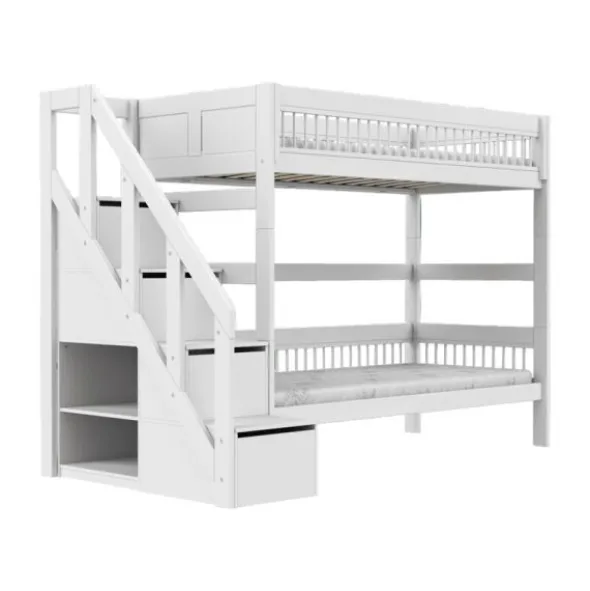 LIFETIME Breeze Stapelbed Met Trapkast - Wit