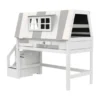 LIFETIME Kidsrooms Halfhoogslaper - My Hangout - Luxe Lattenbodem - Wit Gelakt