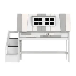 LIFETIME Kidsrooms Halfhoogslaper - My Hangout - Luxe Lattenbodem - Wit Gelakt