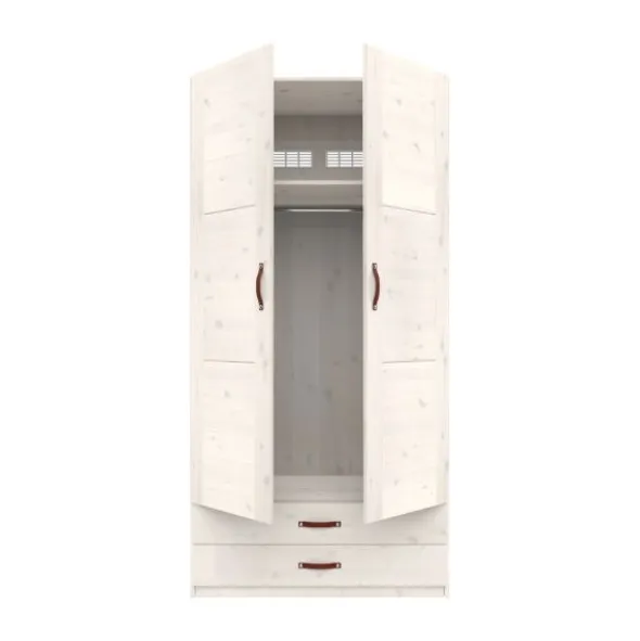 LIFETIME Kidsrooms Kledingkast 2-Deurs - 2 Laden - White Wash