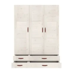 LIFETIME Kidsrooms Kledingkast 3-Deurs - 4 Laden - White Wash