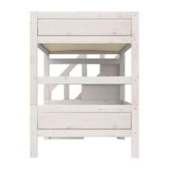 Life Time Stapelbed Premium - White Wash - 120 cm - Met Trapkast