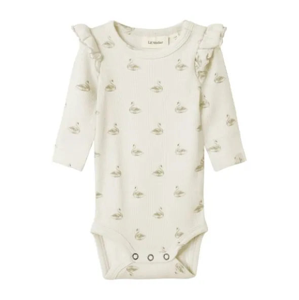 Lil' Atelier Swan Romper - Mt. 56 - Pastel Parchment