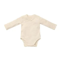 Little Dutch Stripe Lange Mouw Overslag Romper - Maat 44 - Soft Beige