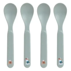 Lässig Tiny Team Dog Lepels - 4 Stuks - PP/Cellulose - Blauw
