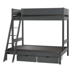 Manis-h VALE Combinatie Familiebed Met Lattenbodem 140 cm + 90 cm