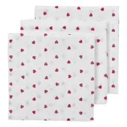 Meyco Baby Sweet Heart Hydrofiele Doeken - 70 x 70 cm - 3-Pack - Red