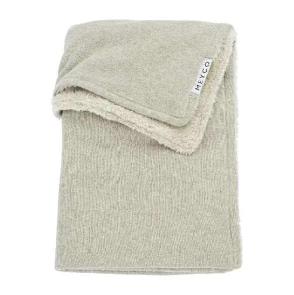 Meyco Knit Basic Fleece Ledikantdeken 100 x 150 cm Sand Melange