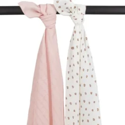 Meyco Mini Panter Swaddle Soft Pink 2 Stuks