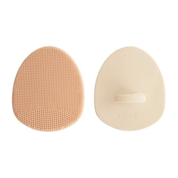Mushie Cradle Cap Brush 2-Pack - Blush/Shifting Sand