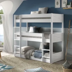 Scott Triple Stapelbed - Wit - 90 x 200 cm