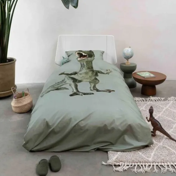 Snurk Dekbedovertrek - Dino Jurassic - 140x200/220 cm - Groen