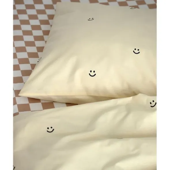 Studio Ditte Dekbedovertrek Smiley - 140 x 220 cm - Vanille