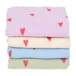 Studio Noos Swaddle - Light Blue Hearts - 70x70 cm