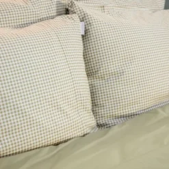 Town & Country Gingham Dekbedovertrek - 140 x 220 cm - Olive
