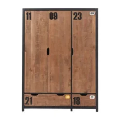 Vipack Alex Kledingkast Bruin / Zwart 3-Deurs