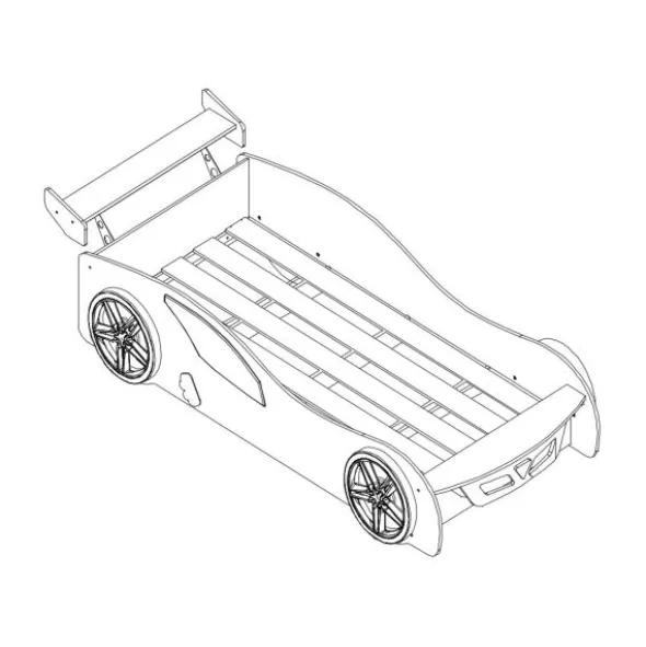 Vipack Autobed MRX Sleepcar Black 90 x 200 cm