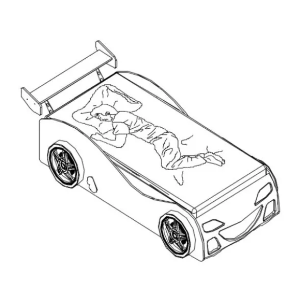 Vipack Brap Brap Autobed 90 x 200 cm
