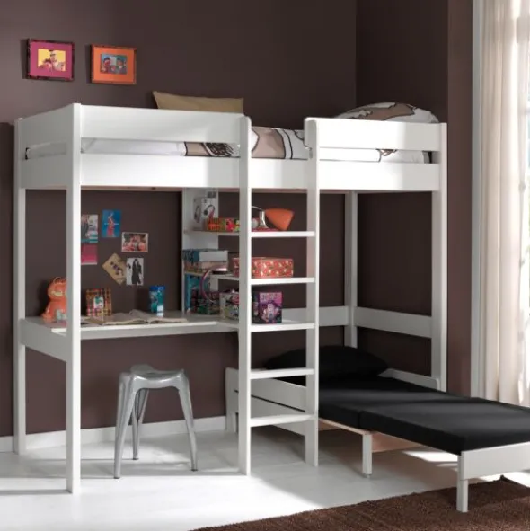 Vipack Pino Hoogslaper + Bureau + Zetelbed Wit