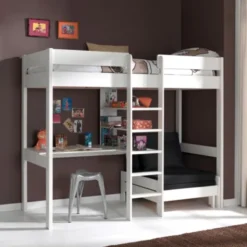 Vipack Pino Hoogslaper + Bureau + Zetelbed Wit